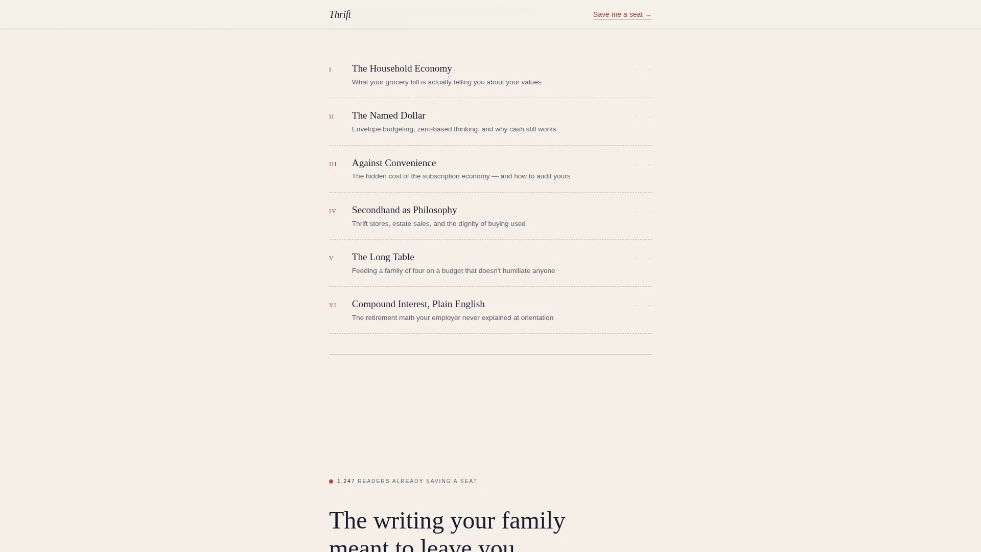 Heritage Frugal Living Blog Landing Page Template