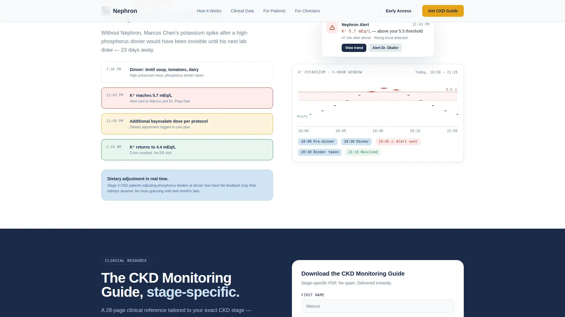 Kidney Wearable Monitor Landing Page Template
