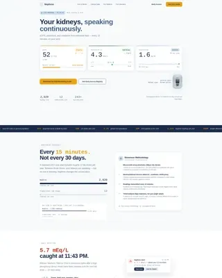 Kidney Wearable Monitor Landing Page Template