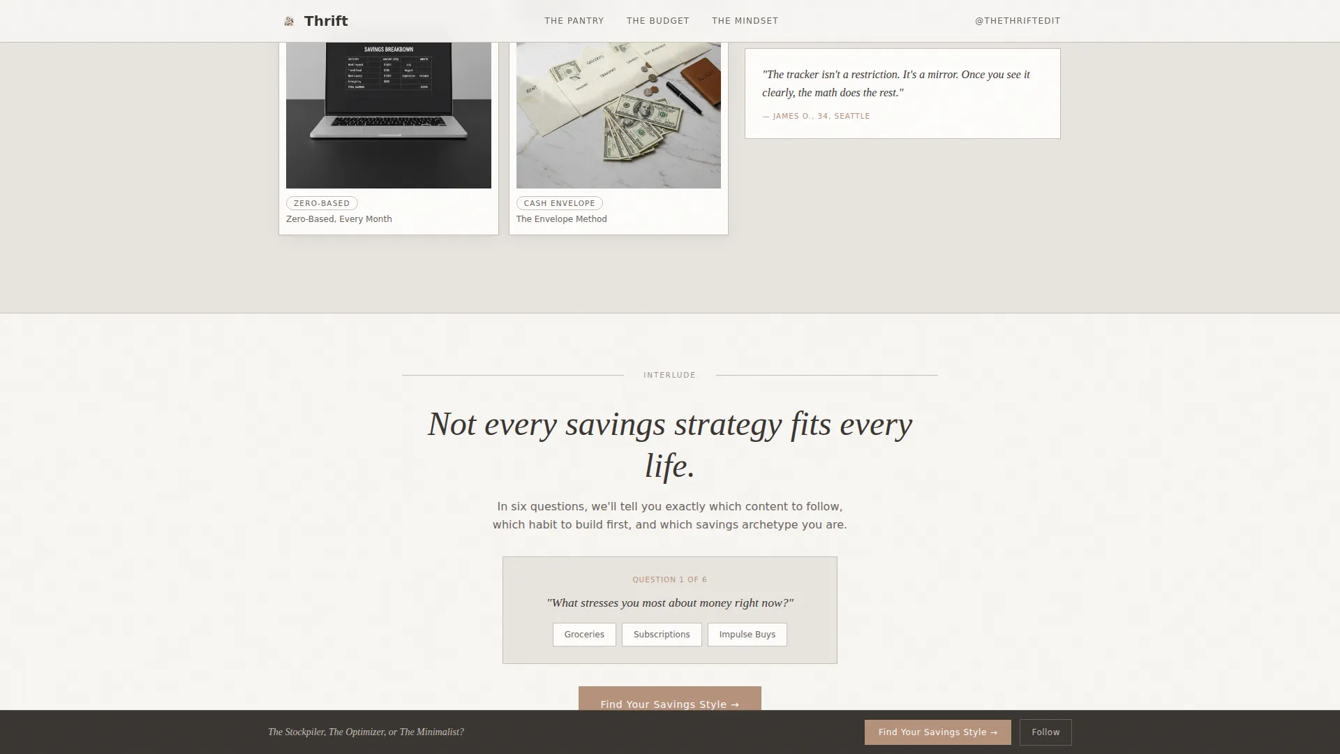 Frugal Living Landing Page Template | The Thrift Edit