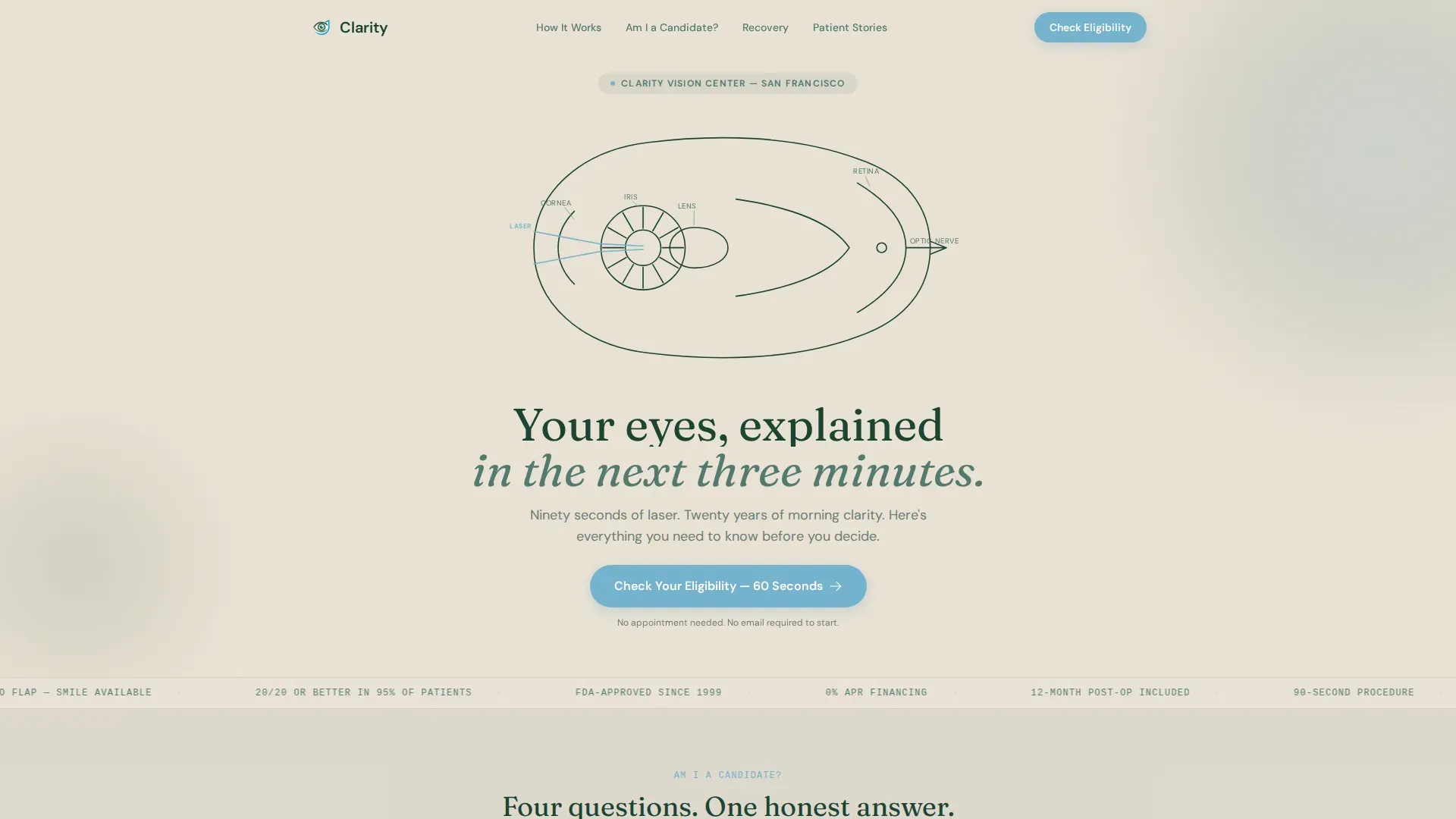 Eye Care & Optometry Booking Website Template