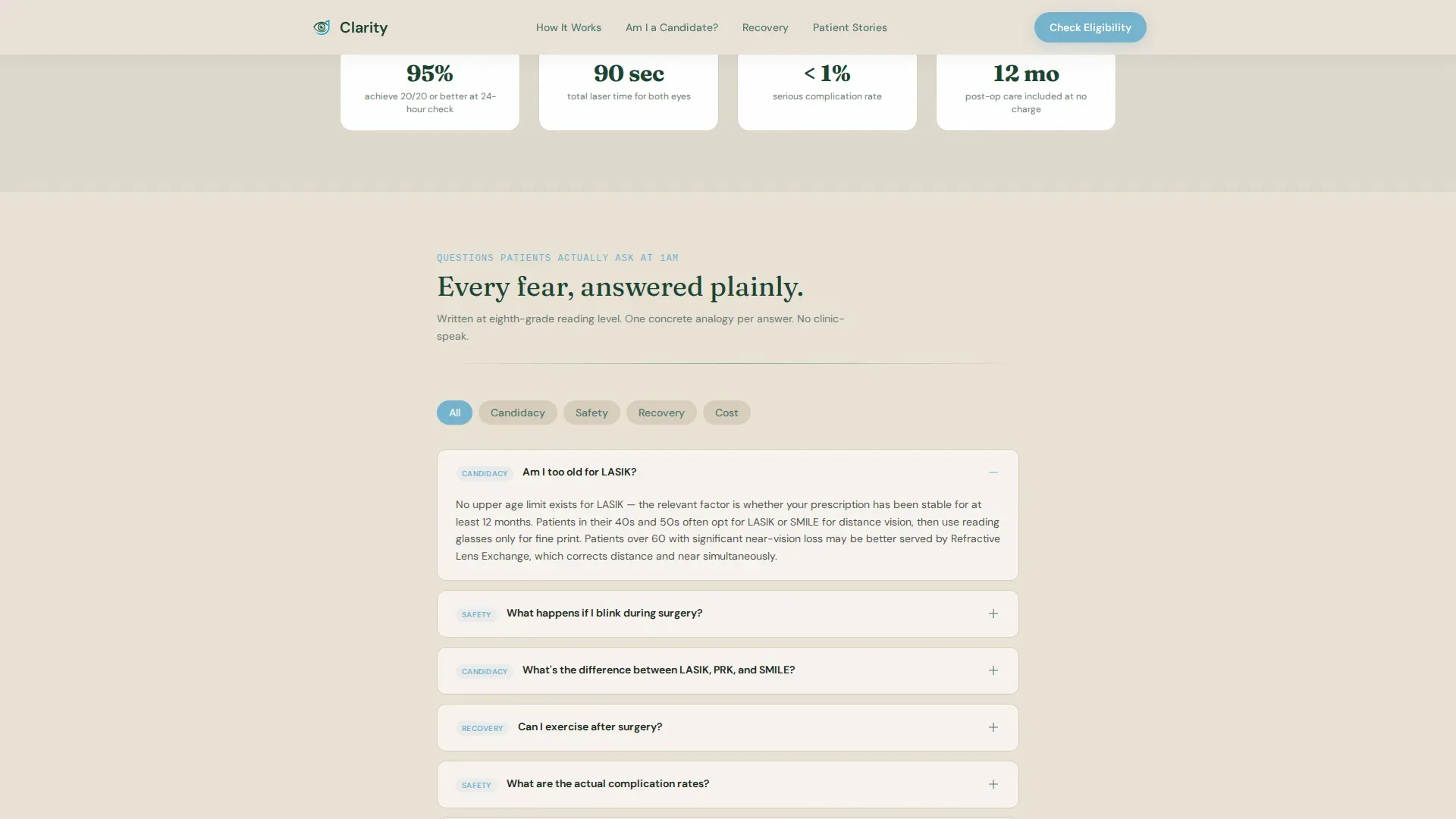 Eye Care & Optometry Booking Website Template