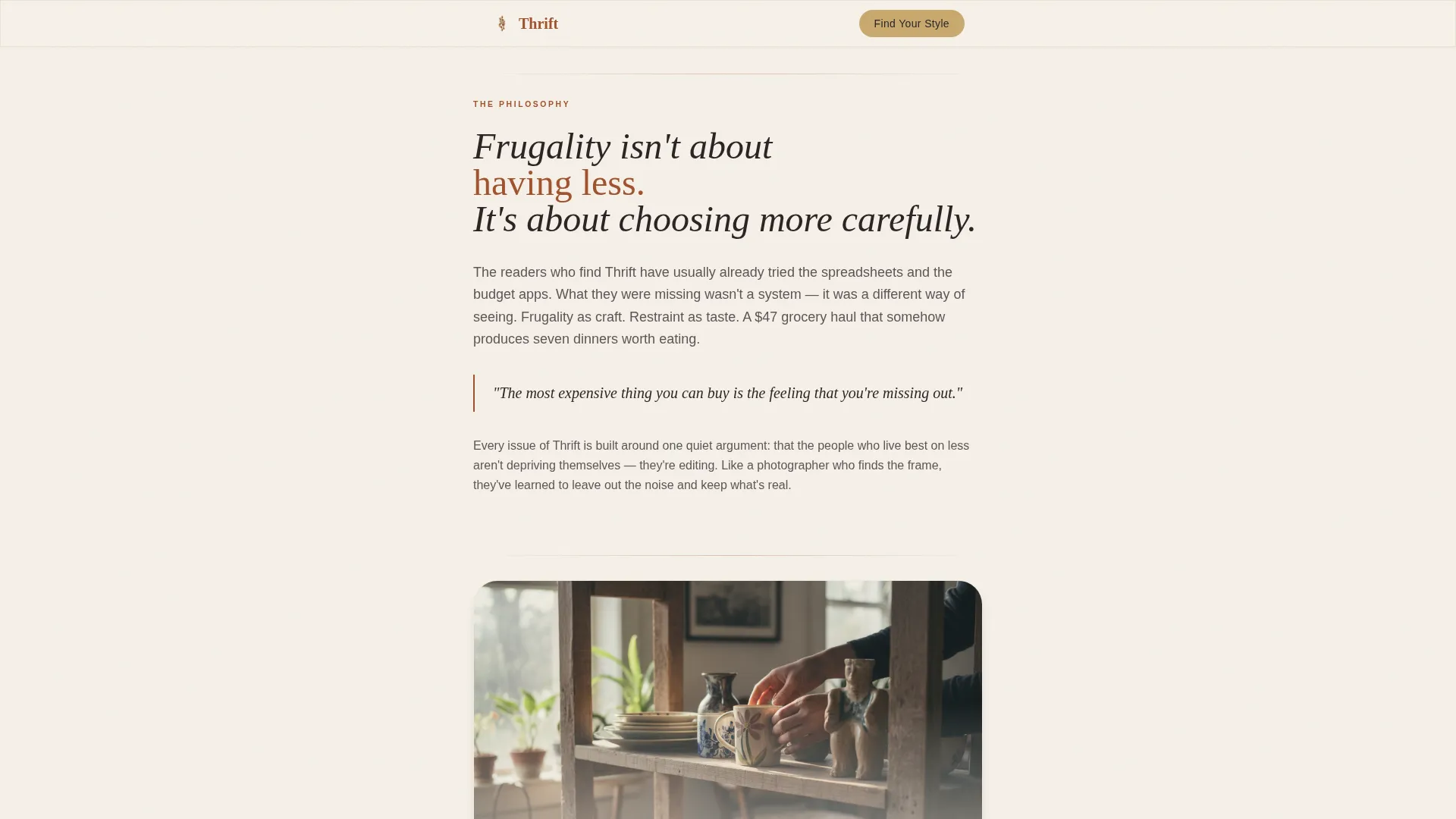 Frugal Living Newsletter Landing Page Template