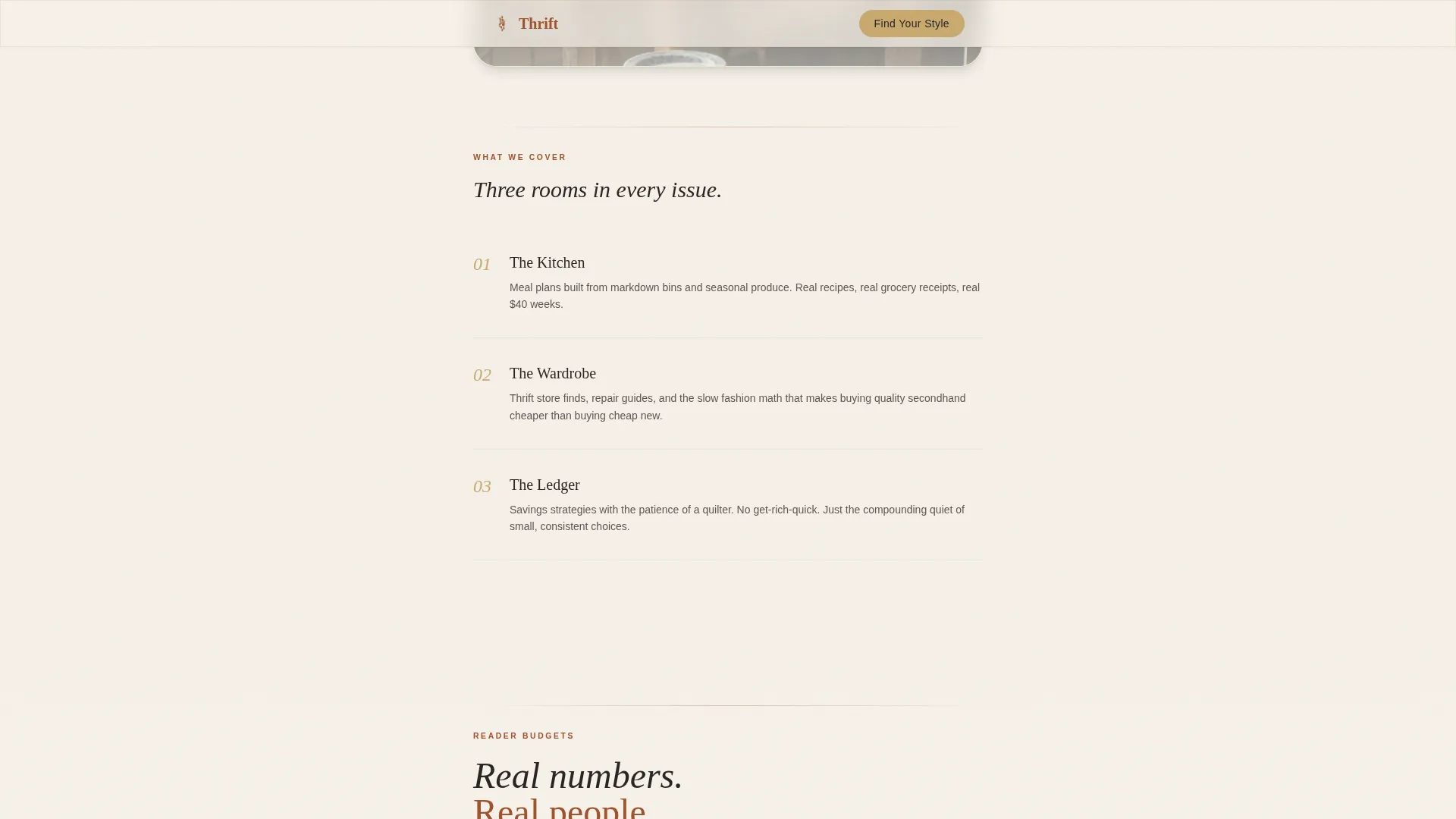 Frugal Living Newsletter Landing Page Template