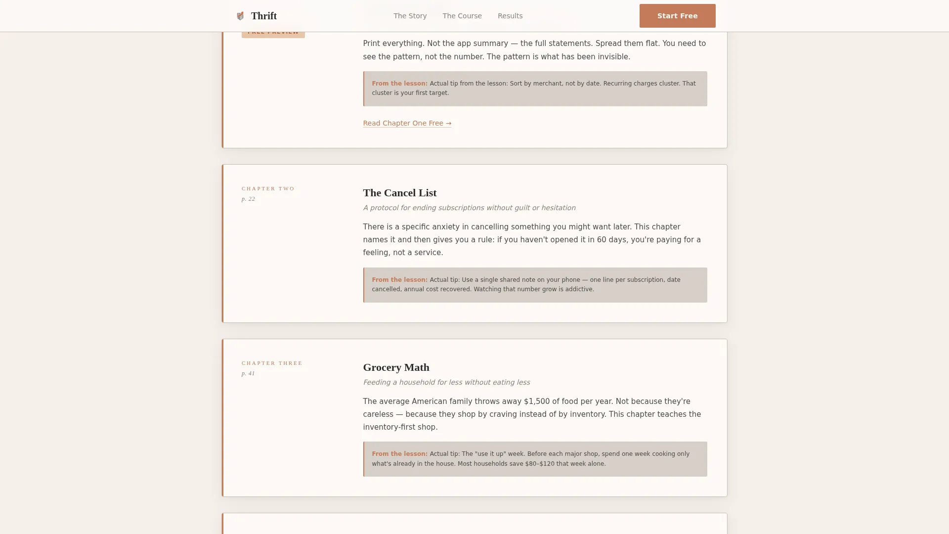 Frugal Living Course Landing Page Template