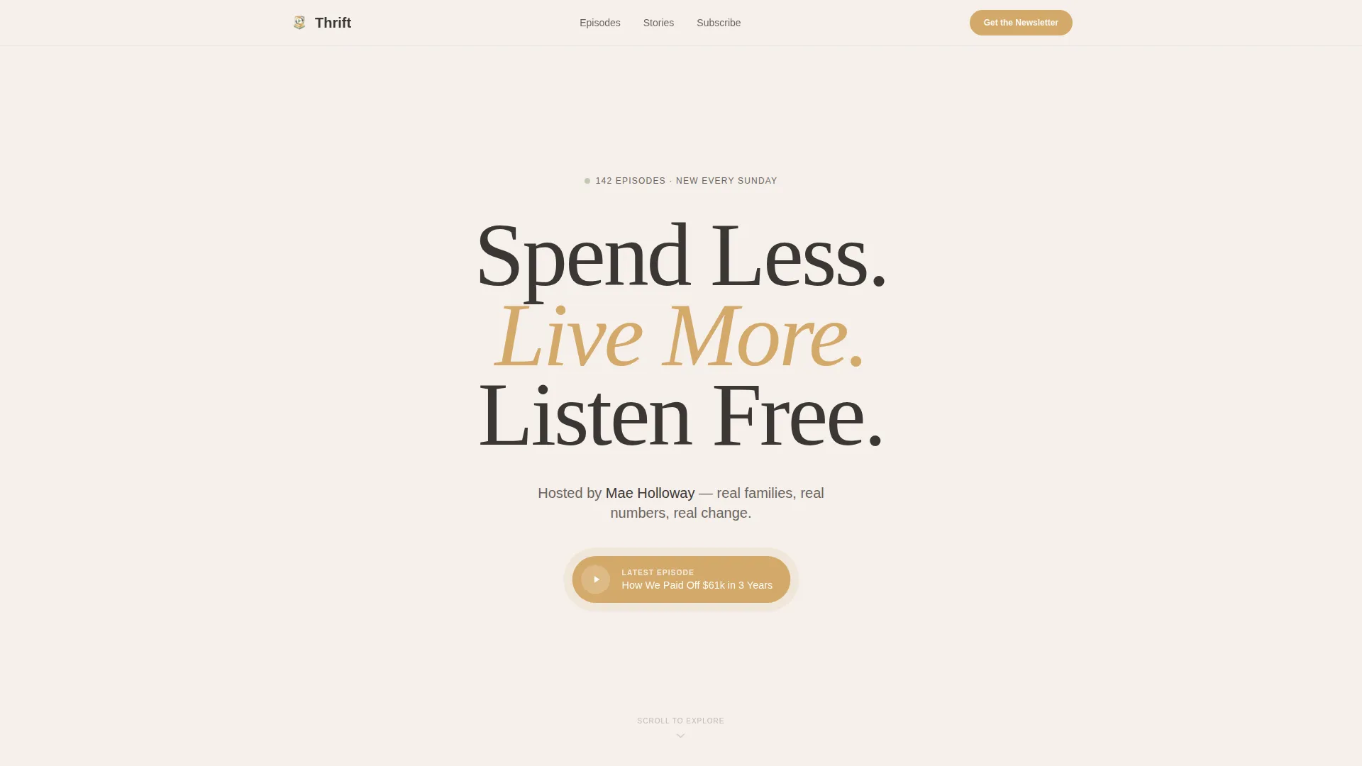 Frugal Living Podcast Landing Page Template