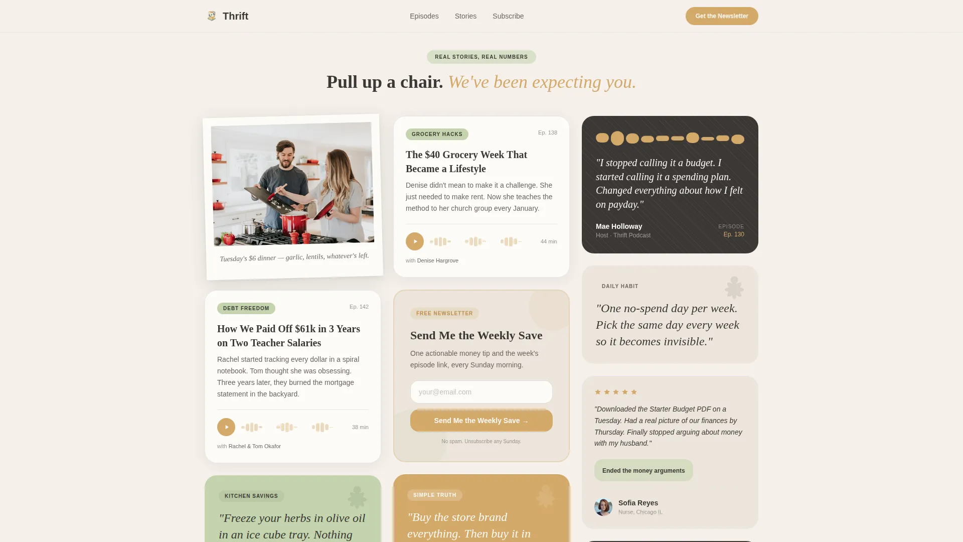 Frugal Living Podcast Landing Page Template