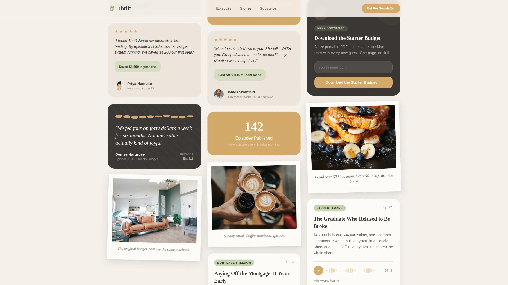 Frugal Living Podcast Landing Page Template