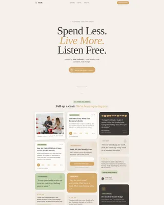 Frugal Living Podcast Landing Page Template