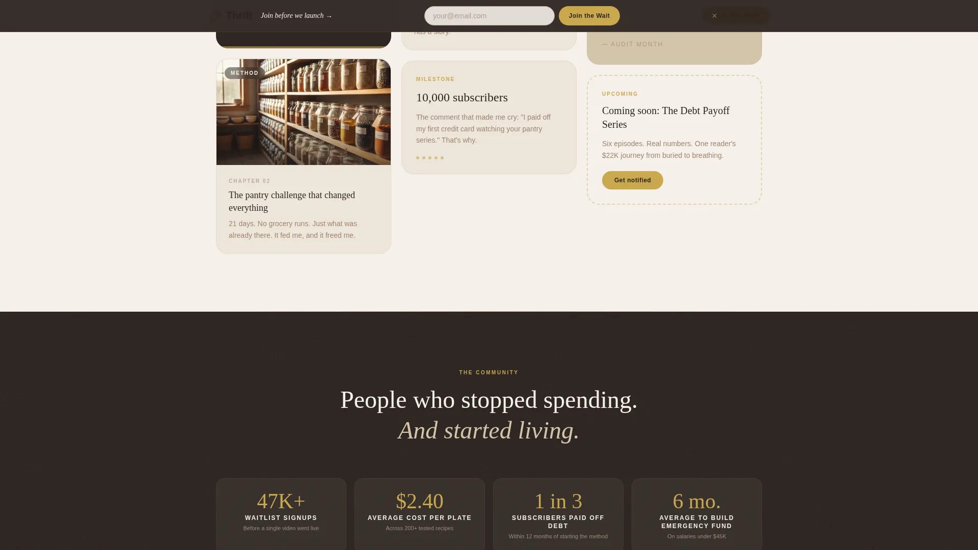 Frugal Living YouTube Channel Landing Page Template