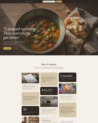 Frugal Living YouTube Channel Landing Page Template