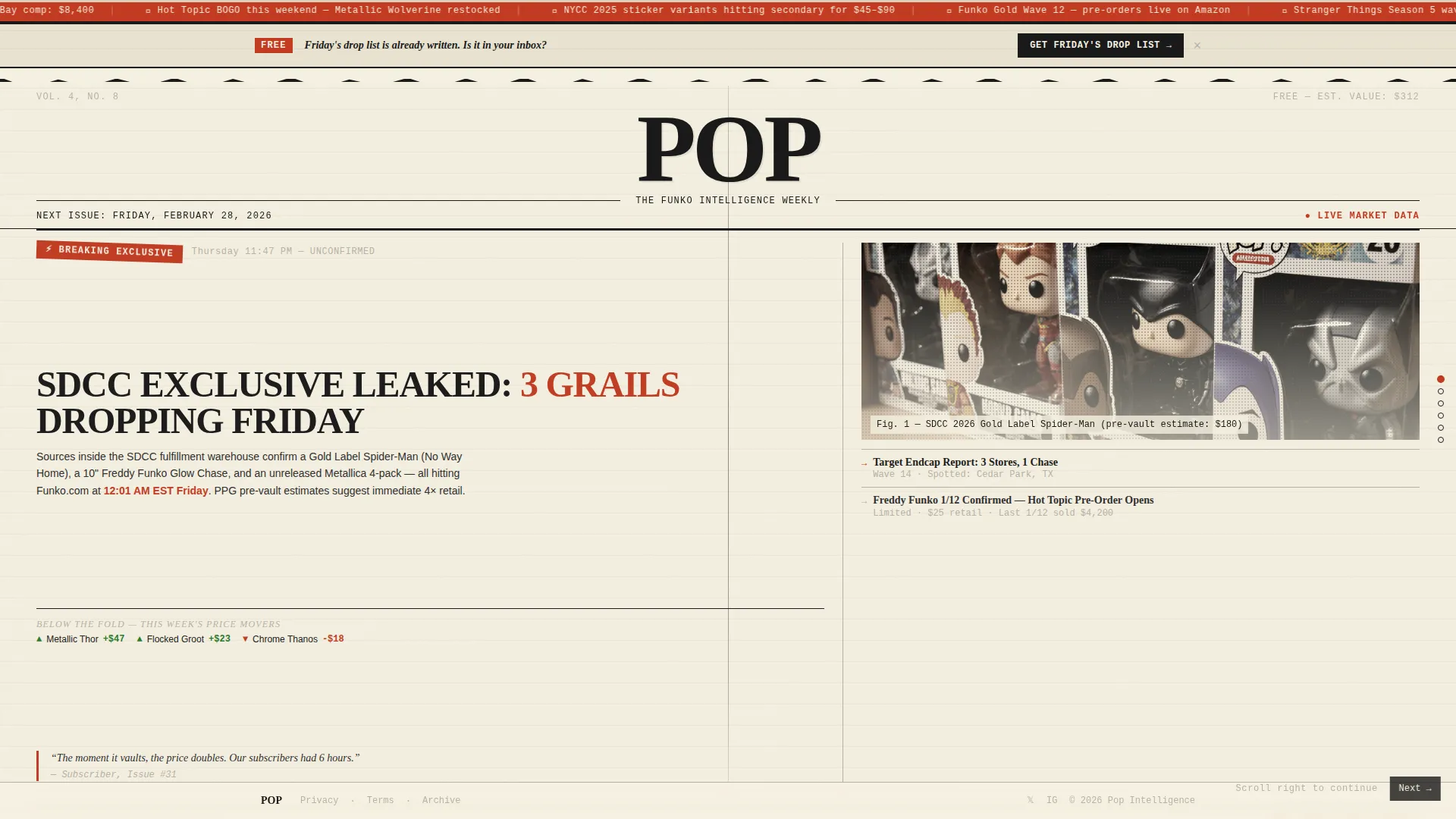 Vintage Collector Newsletter Landing Page Template