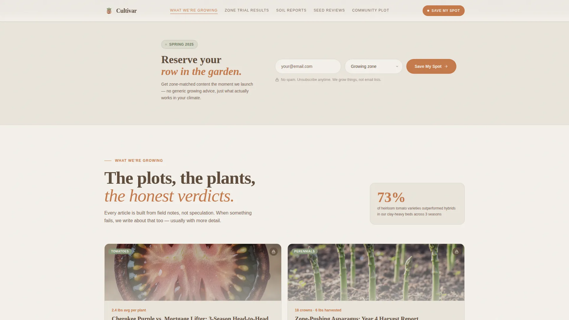 Artisan Gardening Blog Coming-Soon Landing Page