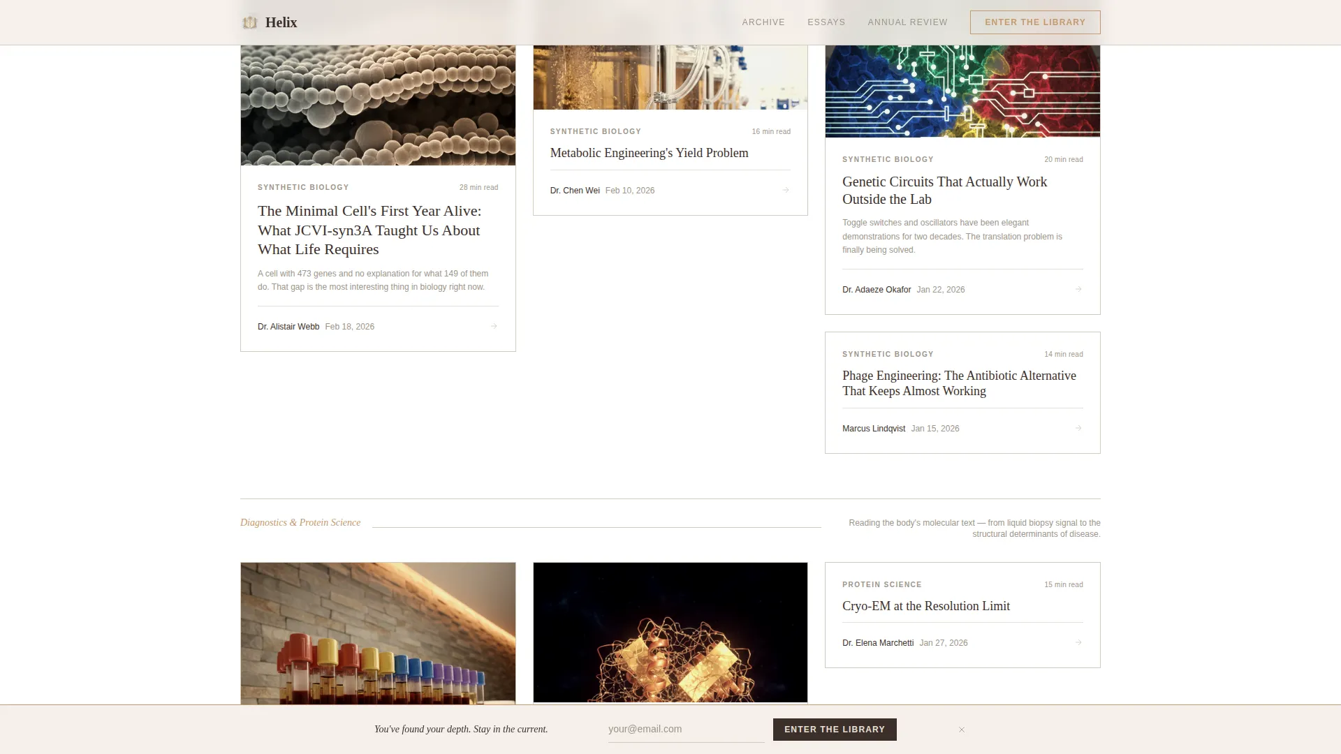 Elegant Biotech Blog Landing Page Template