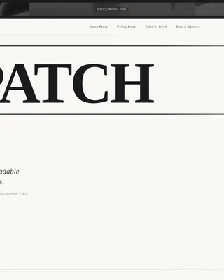 Government News Blog Horizontal Scroll Landing Page