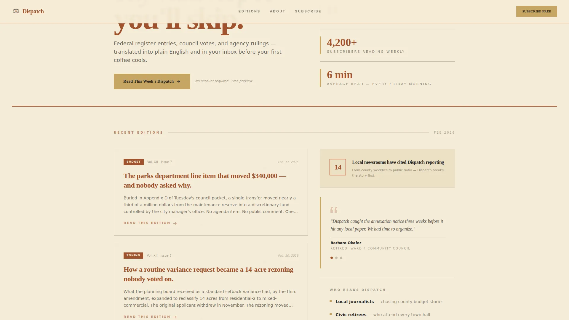 Government Newsletter Landing Page Template