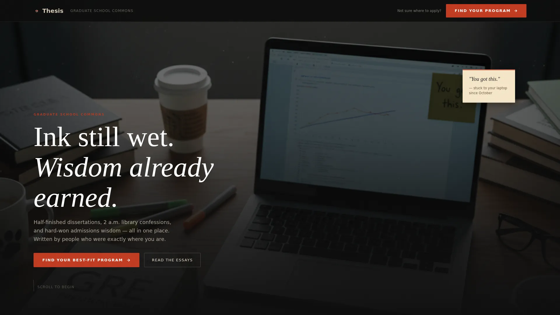 Graduate School Blog Landing Page Template