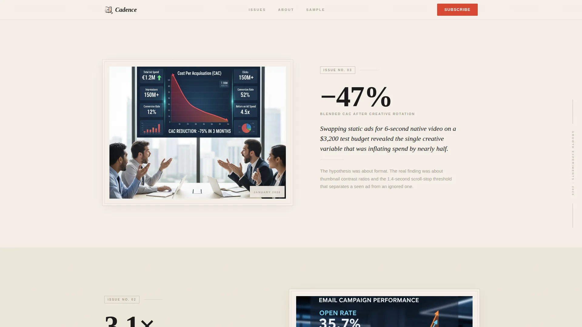 Growth Marketing Newsletter Landing Page Template