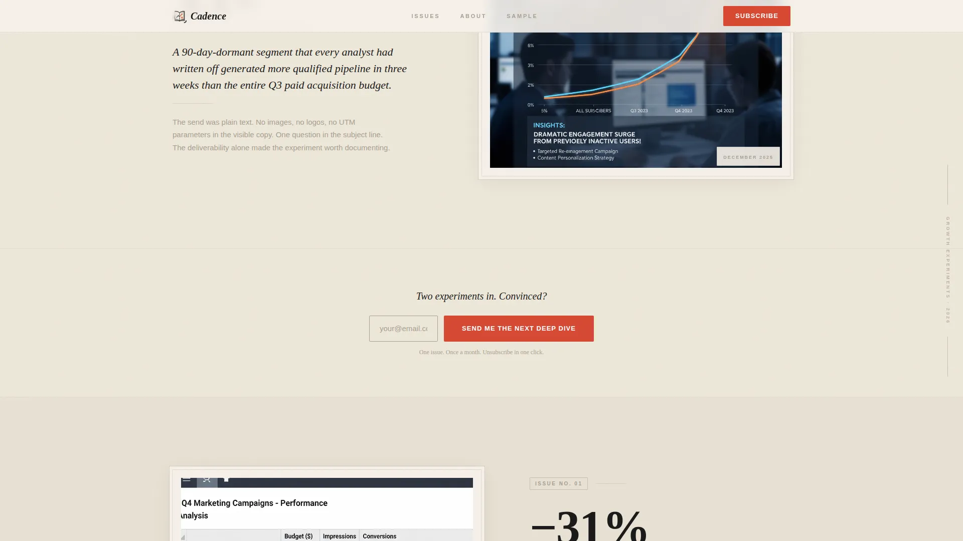 Growth Marketing Newsletter Landing Page Template