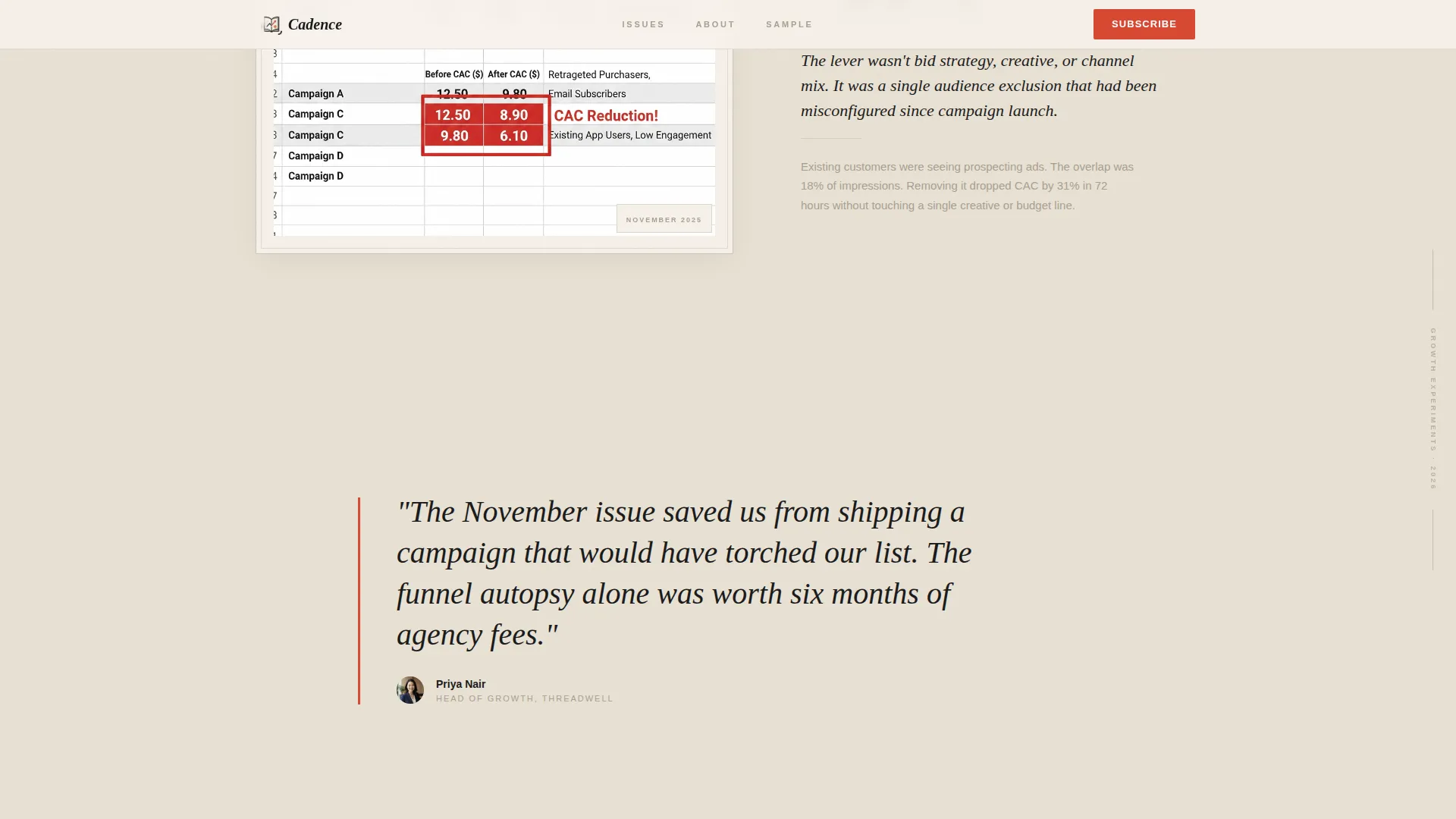 Growth Marketing Newsletter Landing Page Template