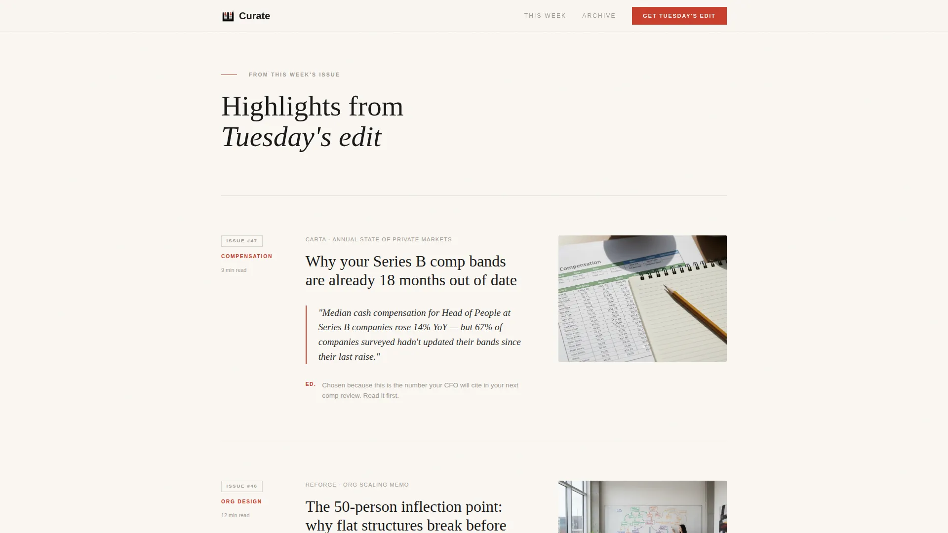 HR Newsletter Landing Page Template | Editorial Design