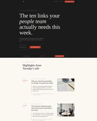 HR Newsletter Landing Page Template | Editorial Design
