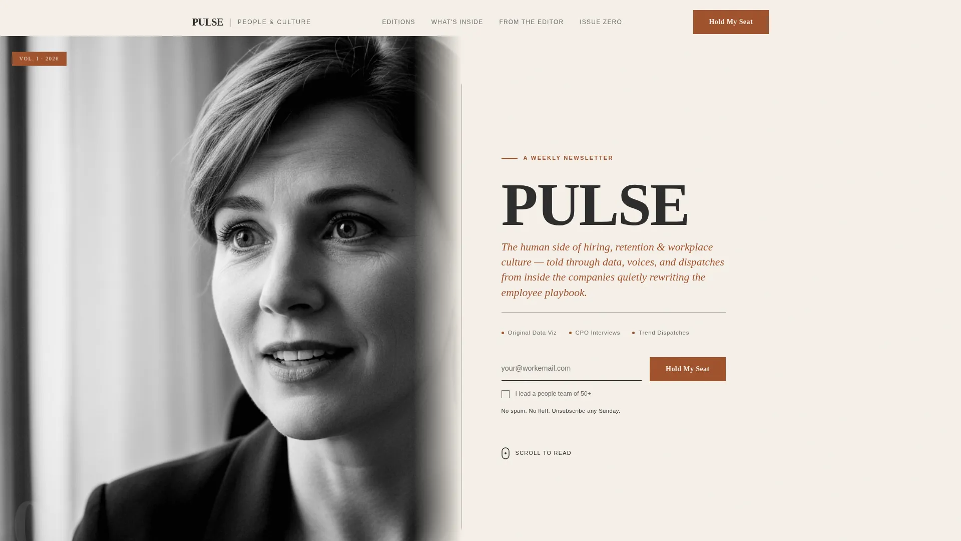 Editorial HR & People Ops Newsletter Landing Page