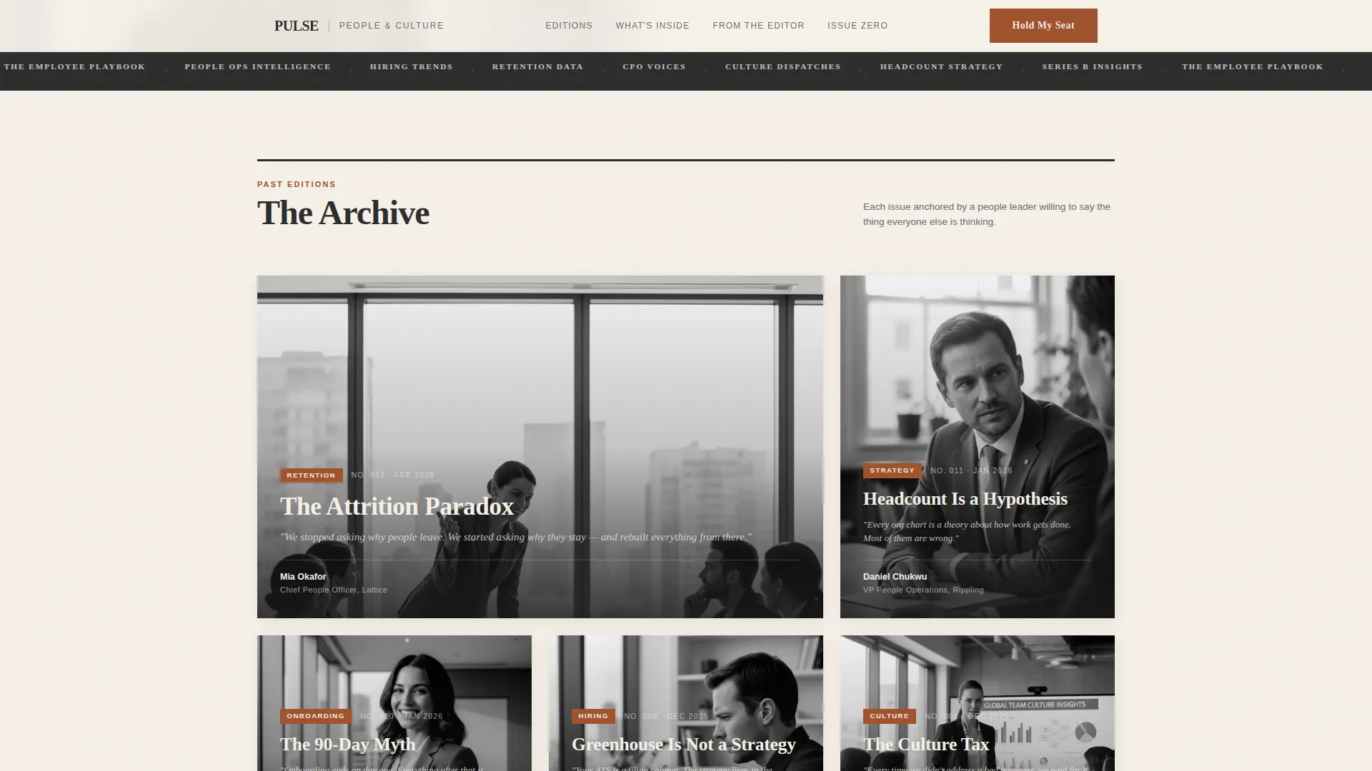 Editorial HR & People Ops Newsletter Landing Page