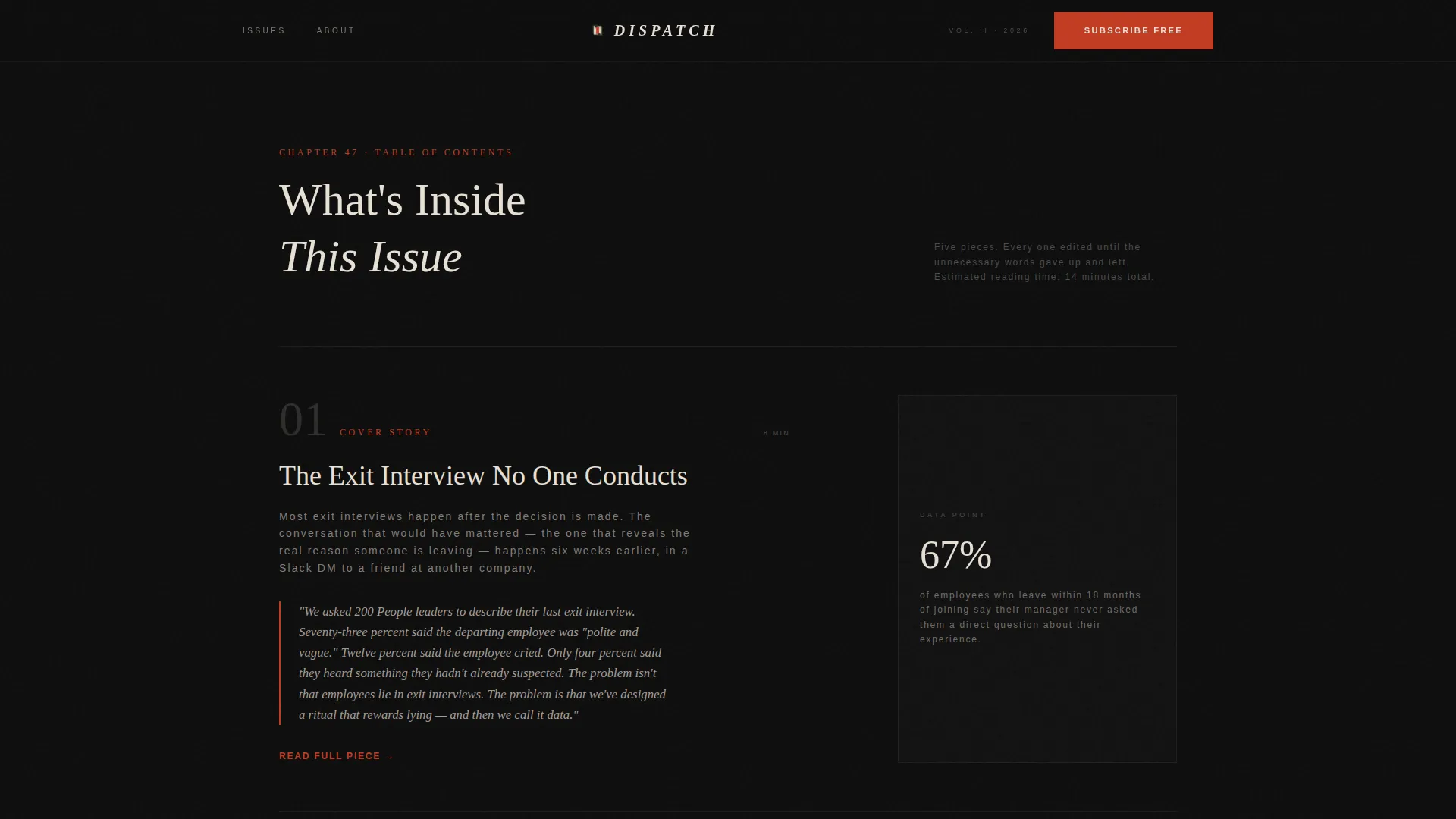HR Newsletter Landing Page Template | Ink & Paper