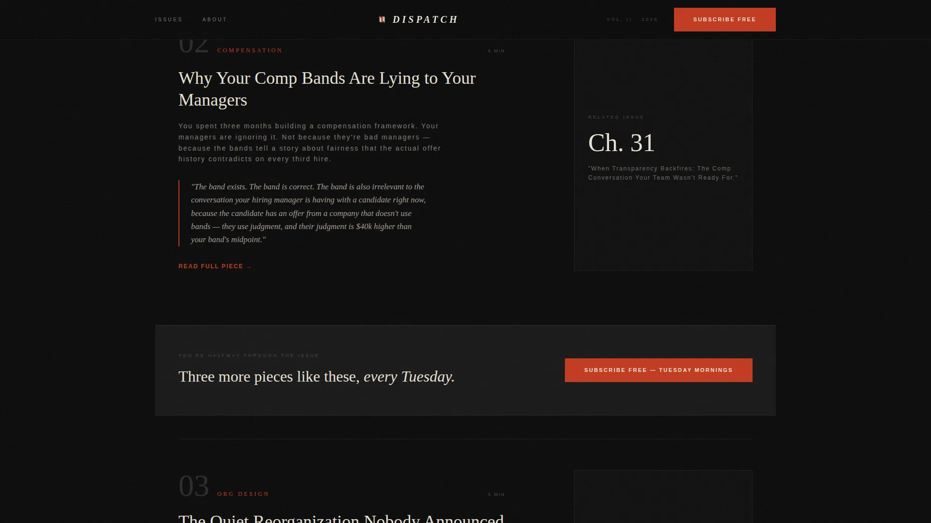 HR Newsletter Landing Page Template | Ink & Paper