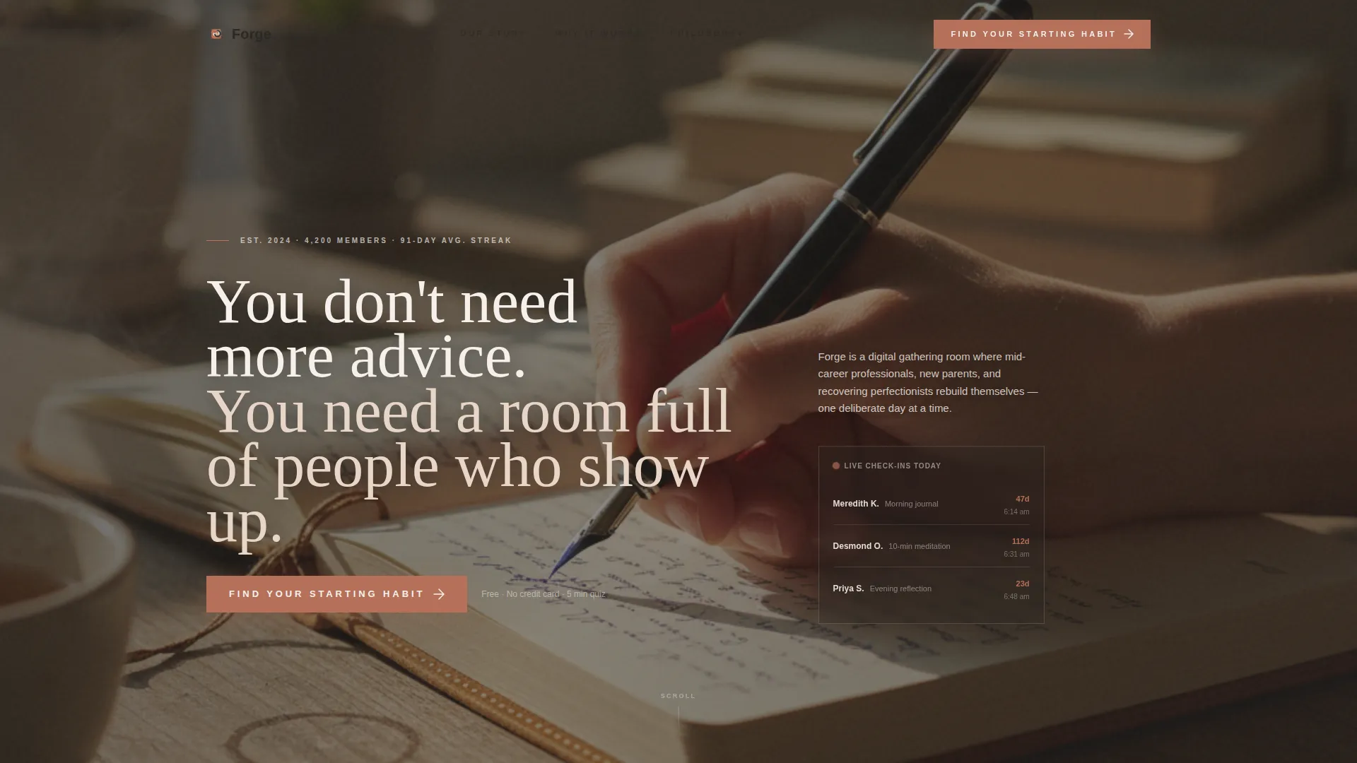 Habit Building Community Landing Page Template