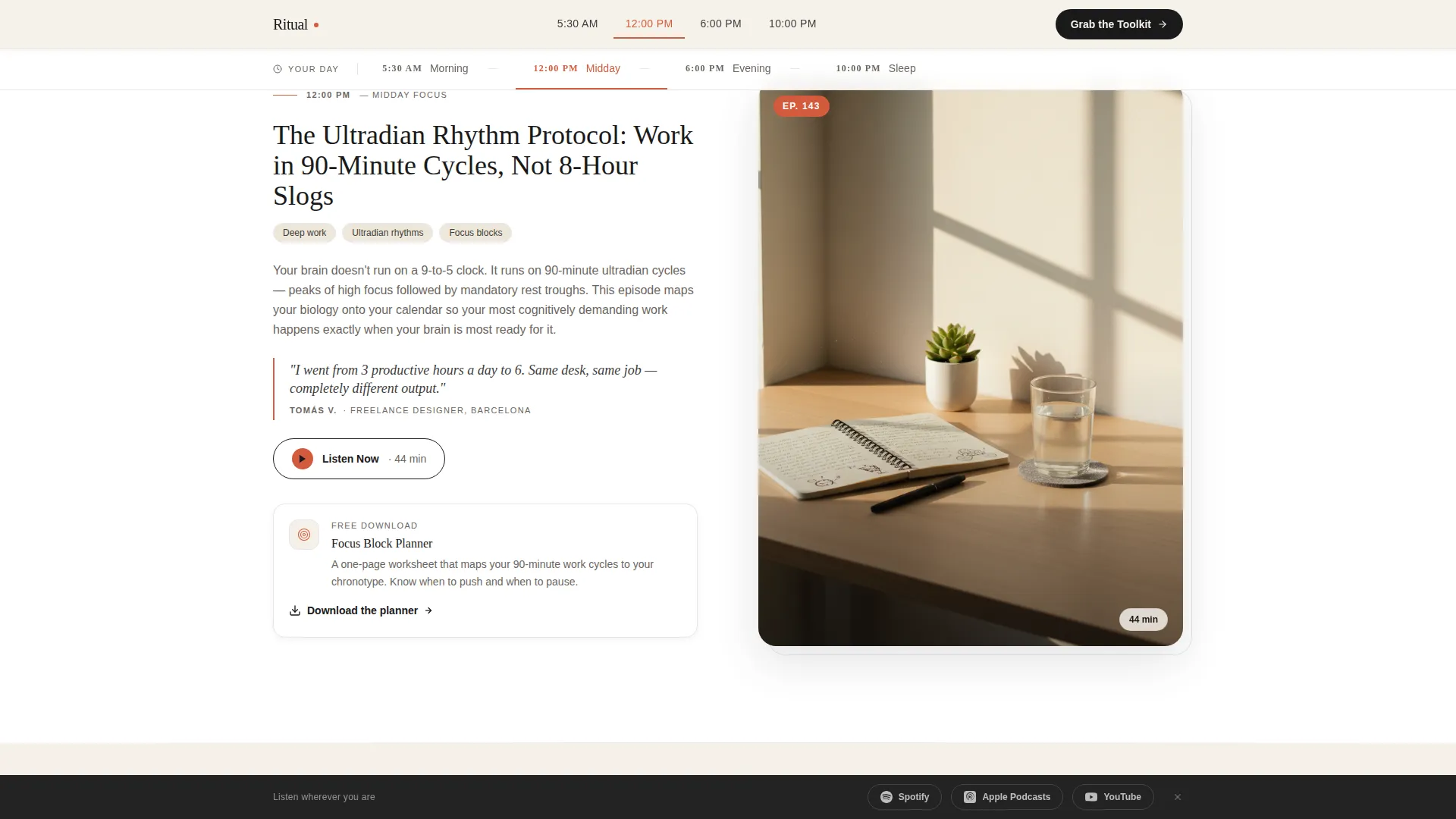 Habit Building Podcast Landing Page Template