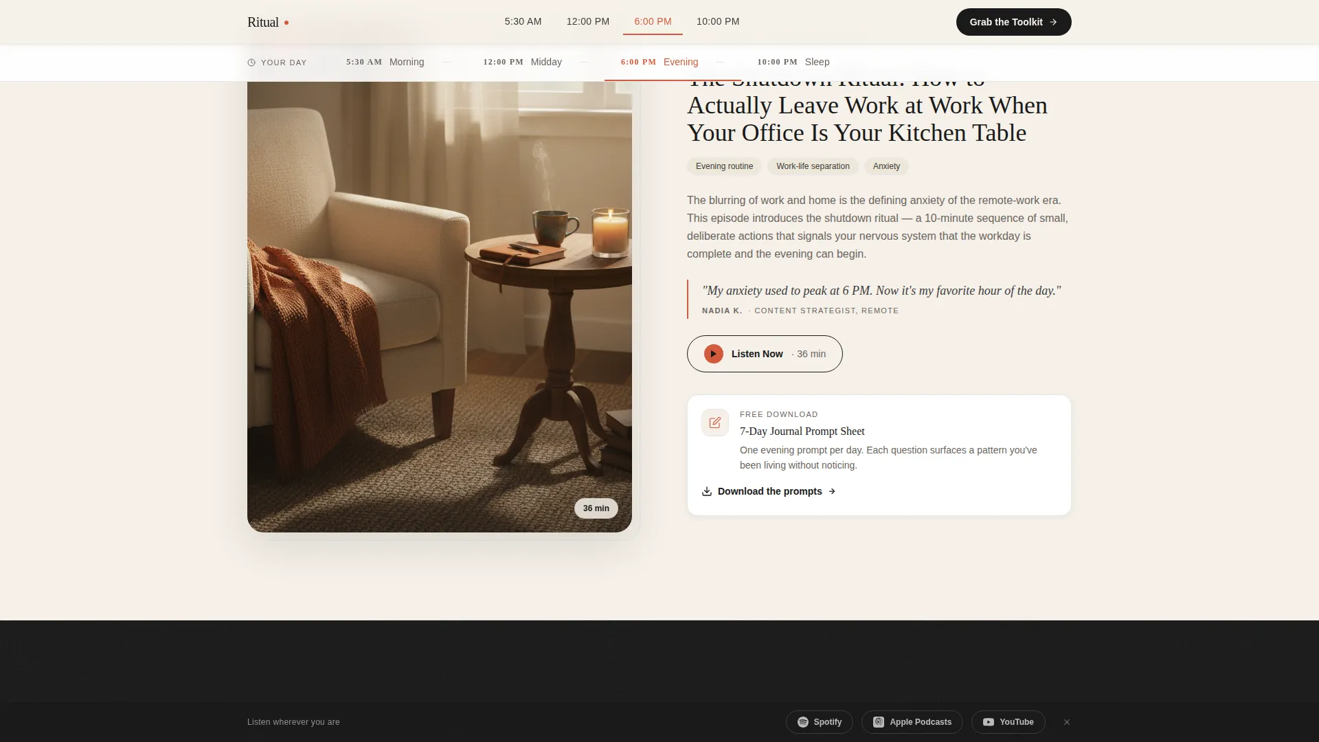 Habit Building Podcast Landing Page Template