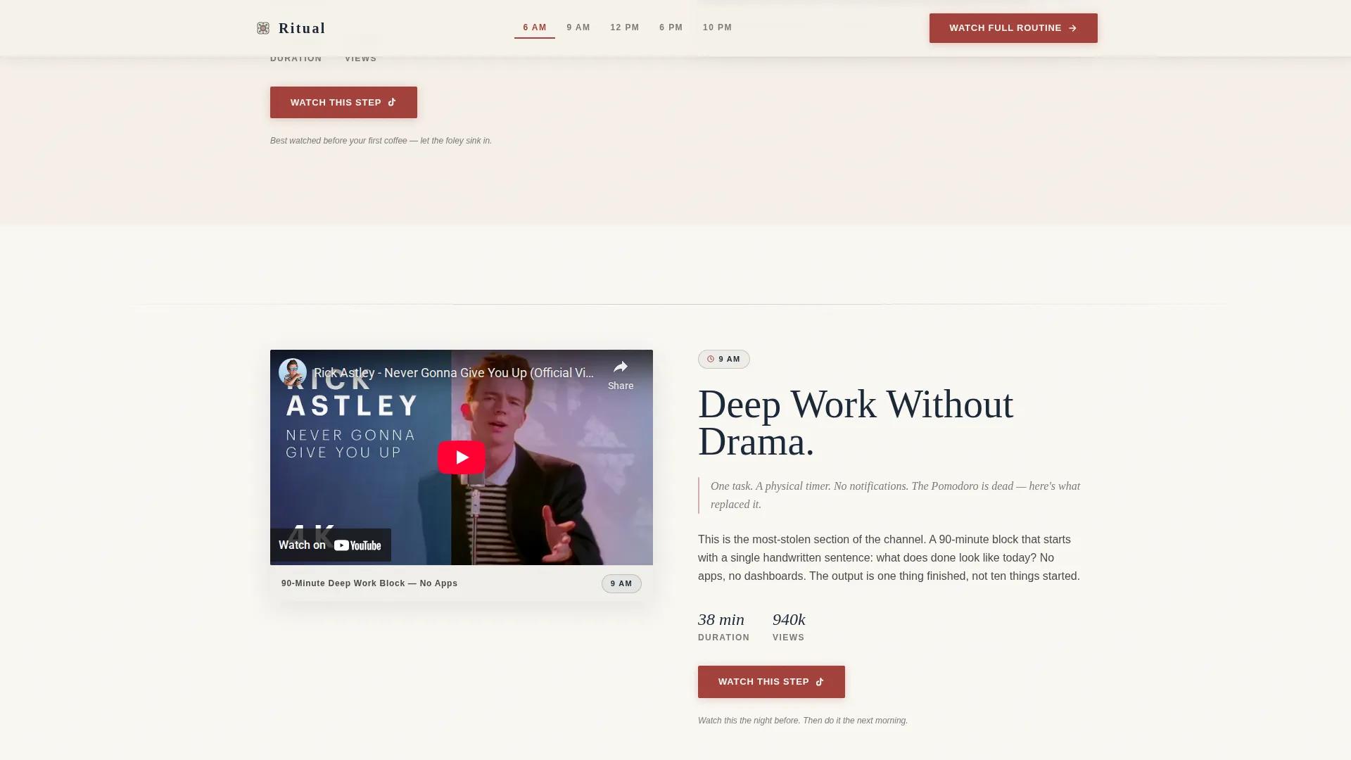Habit Building YouTube Channel Landing Page Template