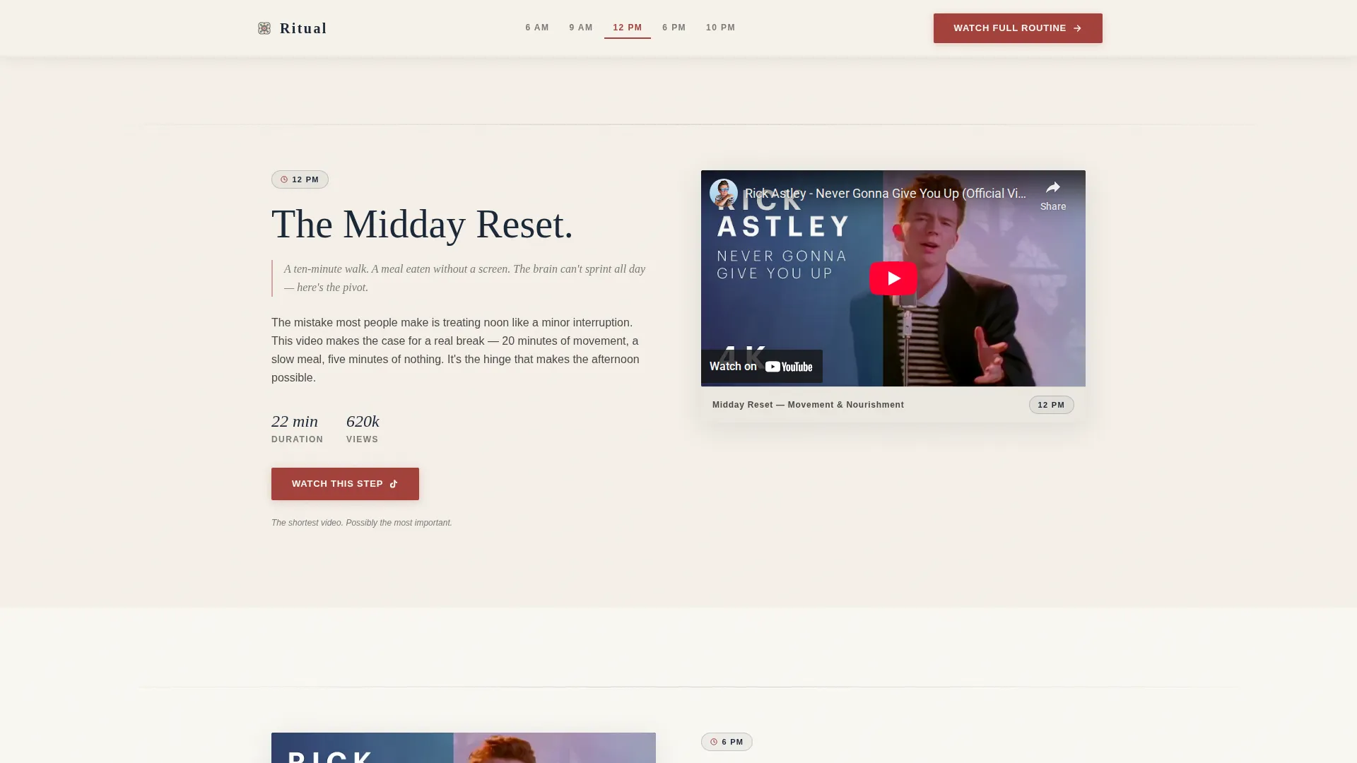 Habit Building YouTube Channel Landing Page Template