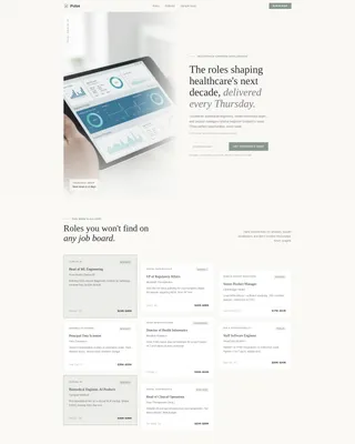 Curated HealthTech Newsletter Landing Page Template