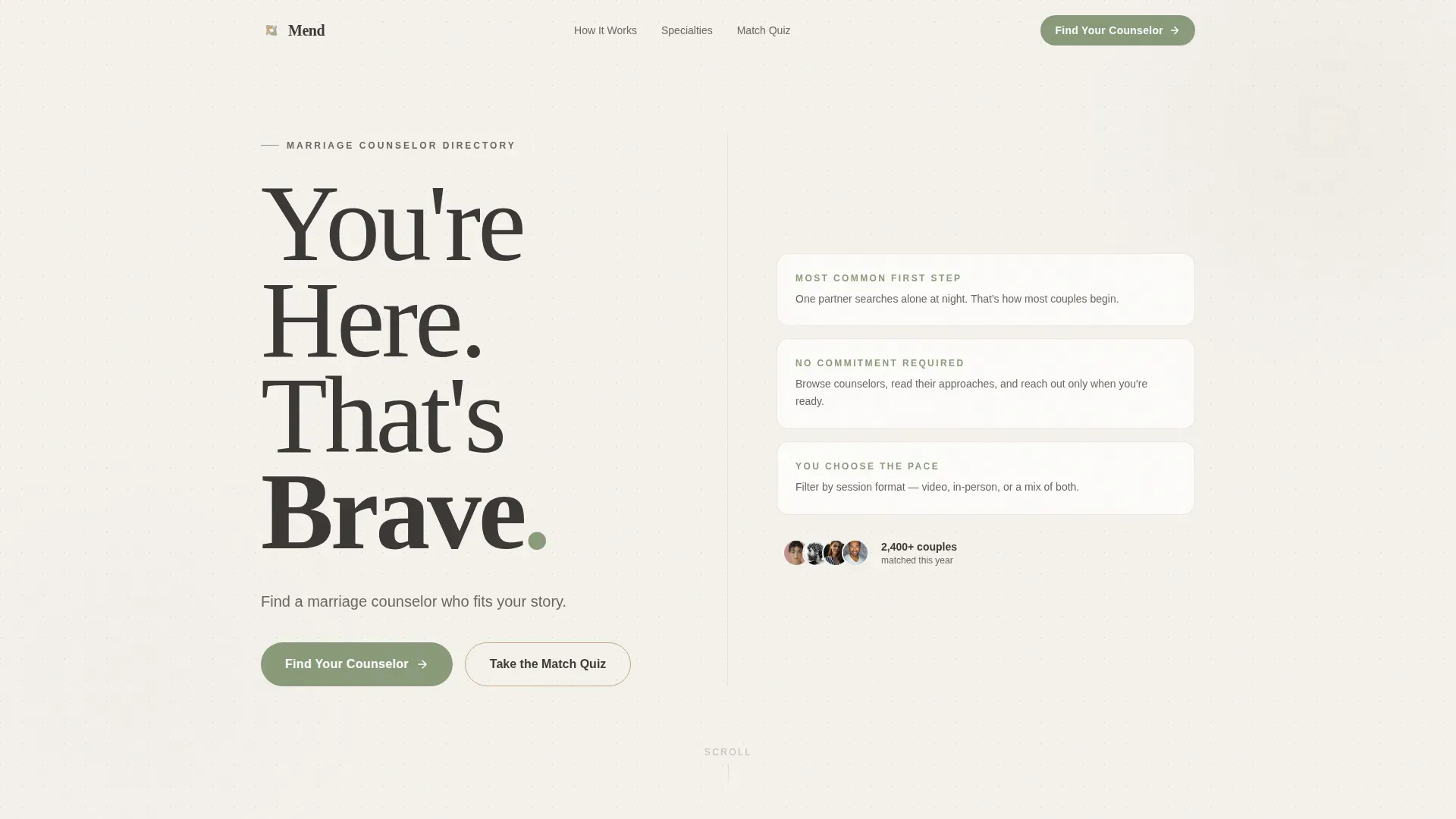 Marriage Counselor FAQ Website Template