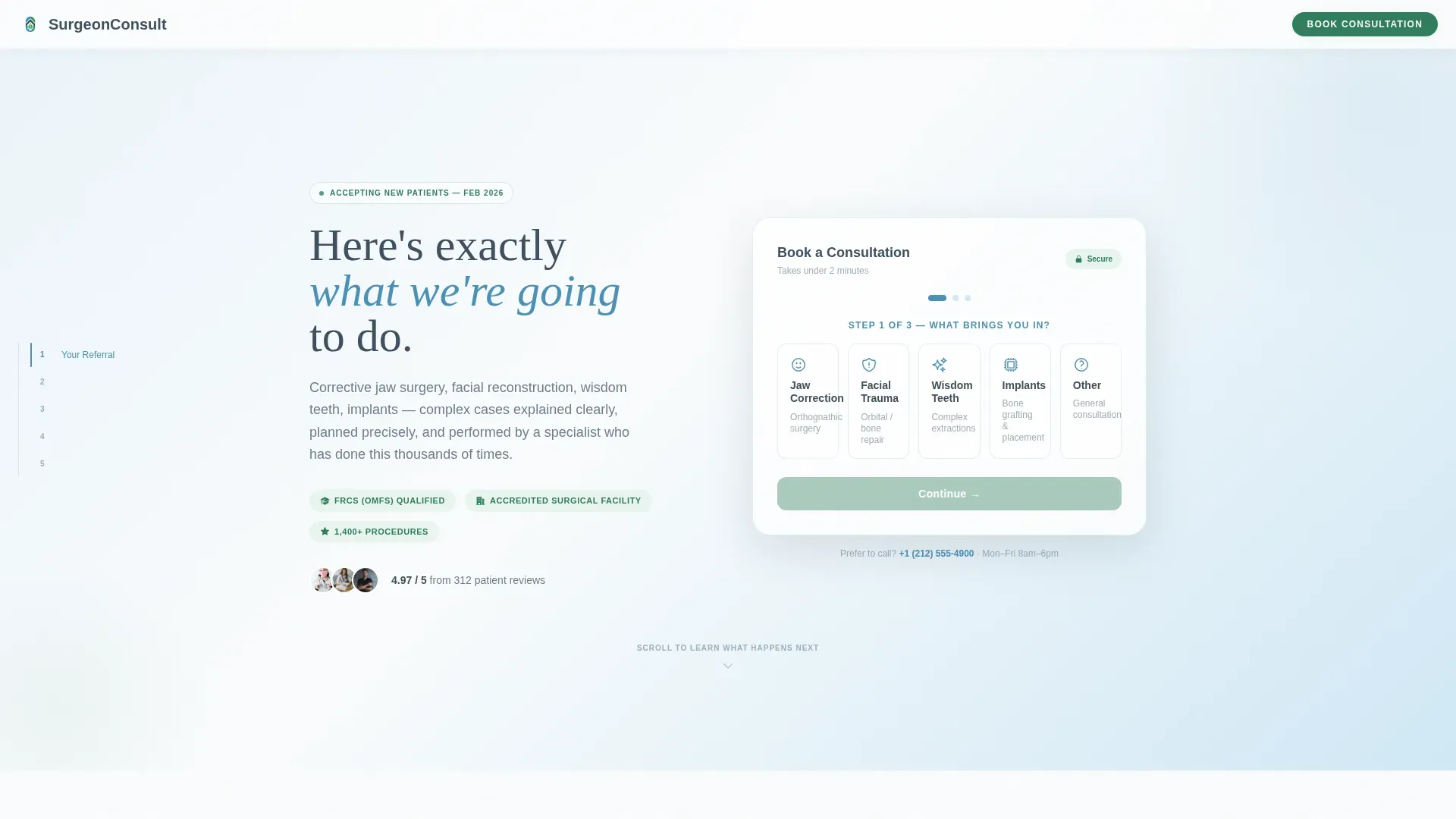 Maxillofacial Surgeon Specialist Booking Website Template
