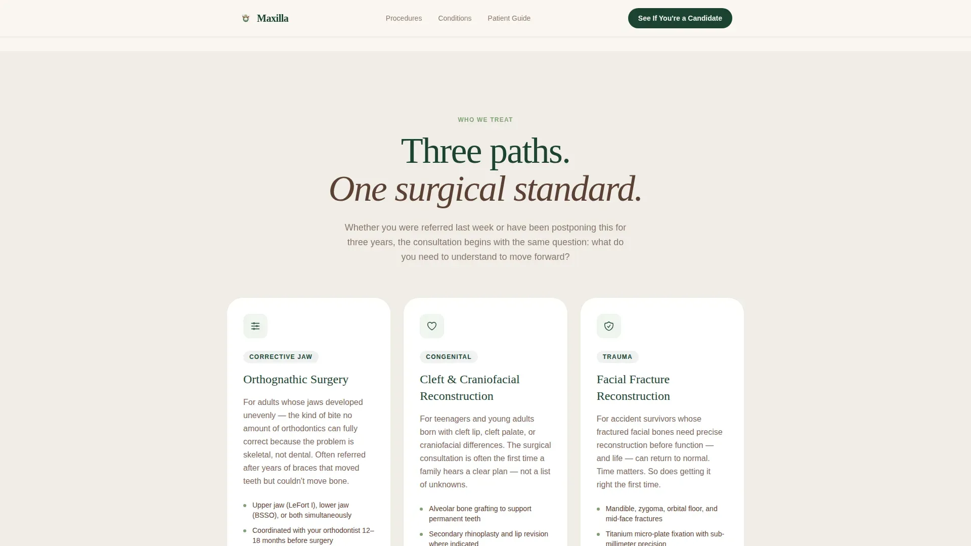 Maxillofacial Surgeon Booking Website Template