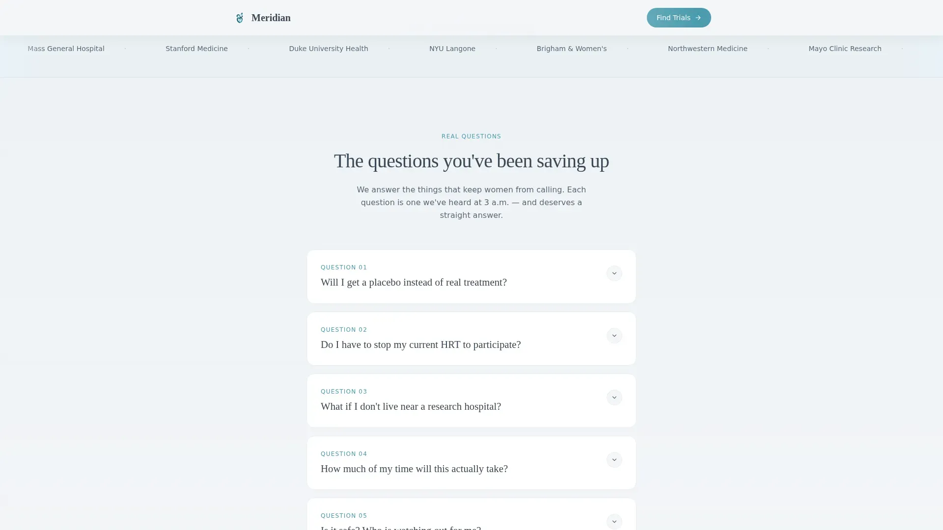 Menopause Care FAQ Website Template