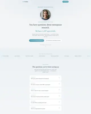 Menopause Care FAQ Website Template