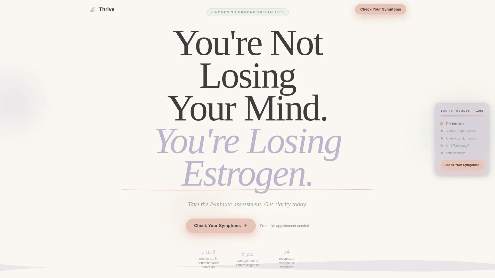 Menopause Specialist Clinic Landing Page Template