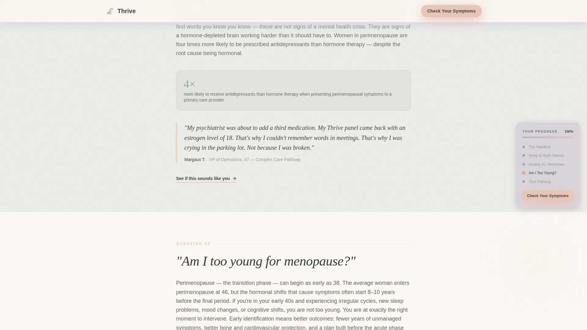 Menopause Specialist Clinic Landing Page Template