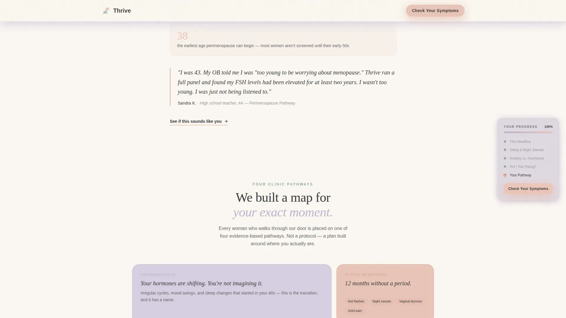 Menopause Specialist Clinic Landing Page Template
