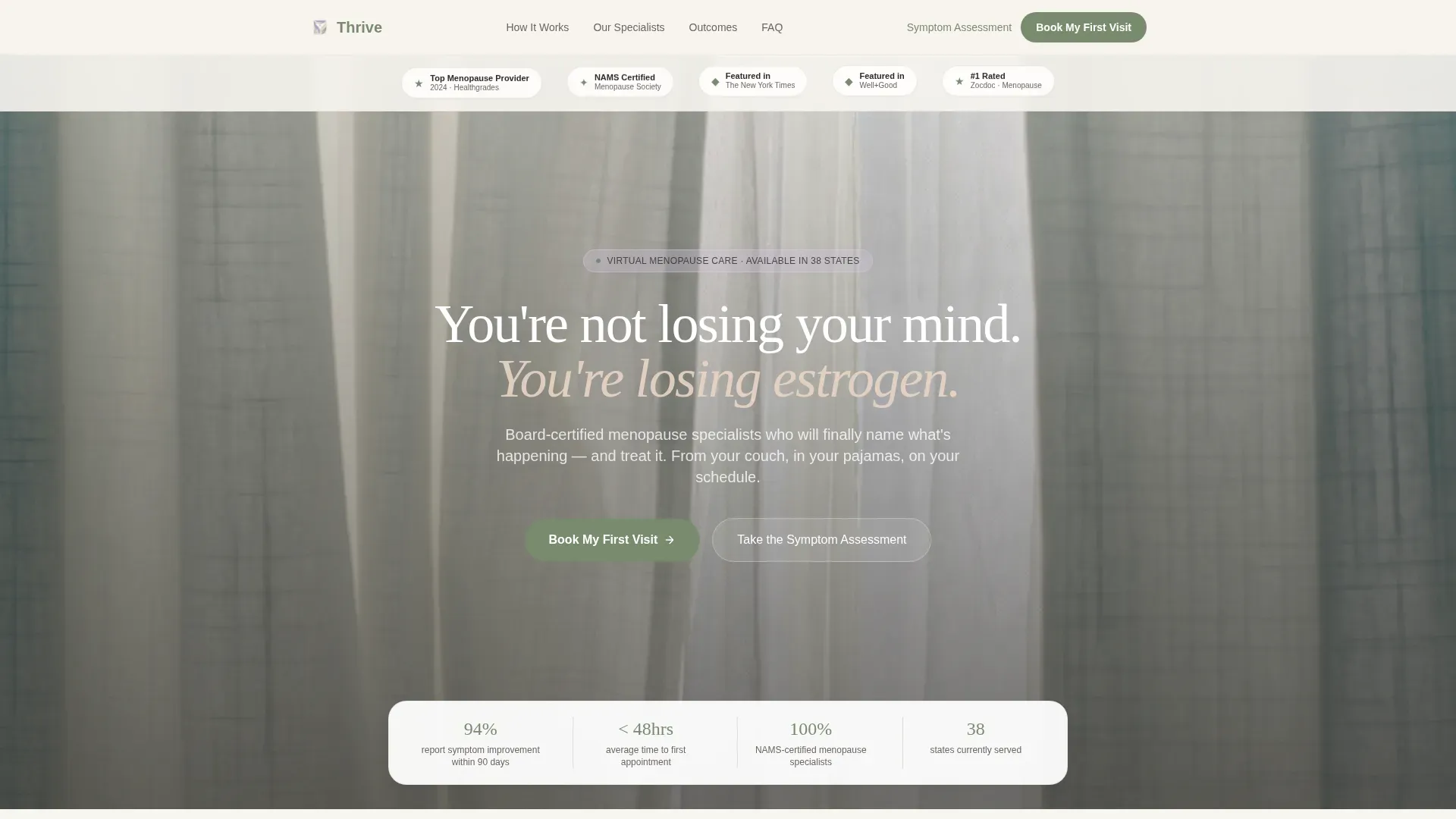 Menopause Care Booking Website Template