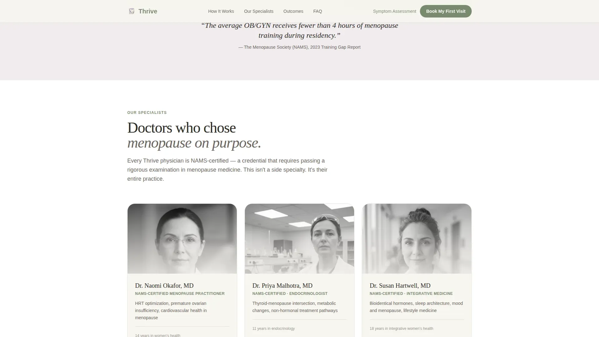 Menopause Care Booking Website Template