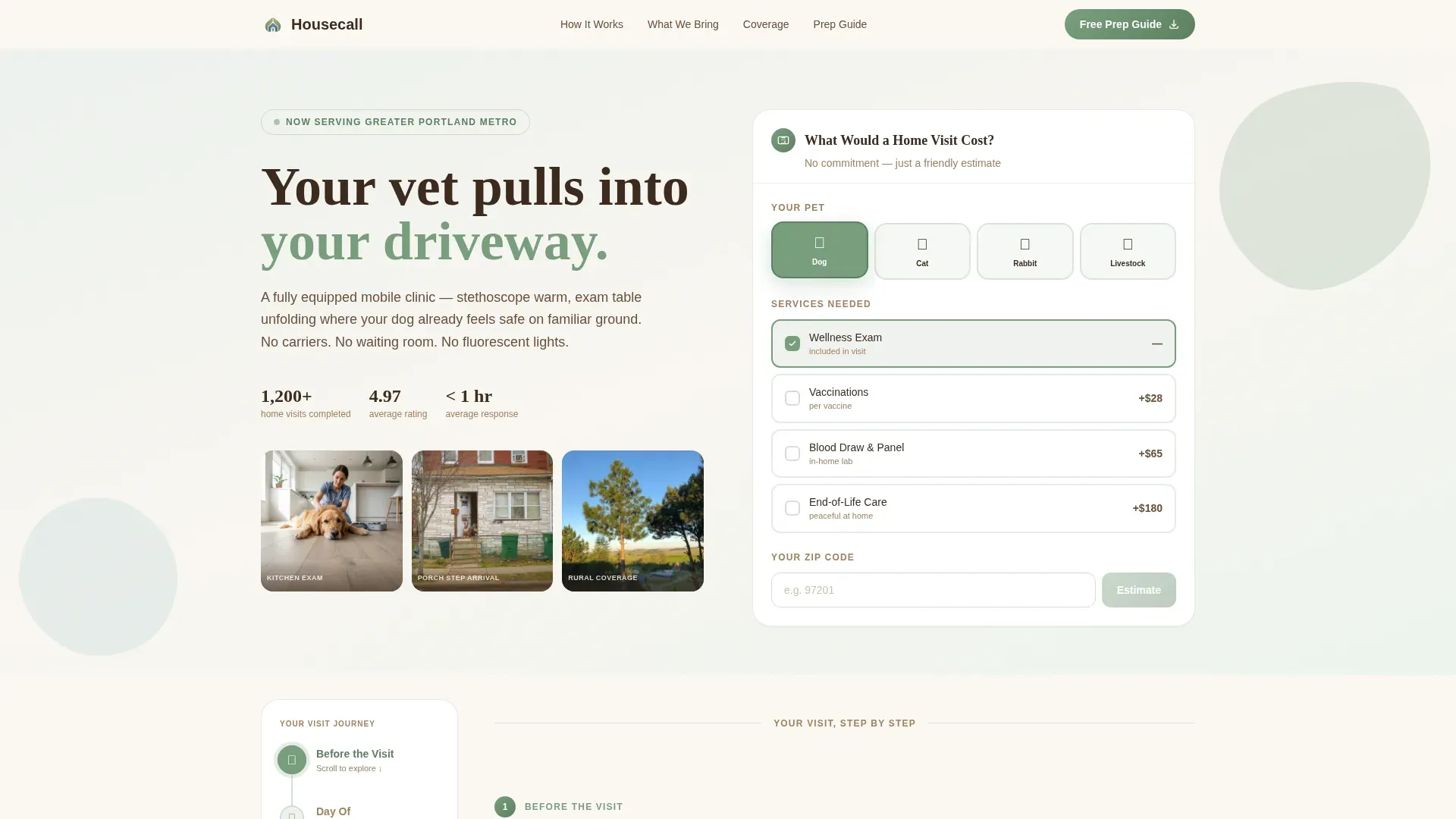 Mobile Veterinary Service Landing Page Template