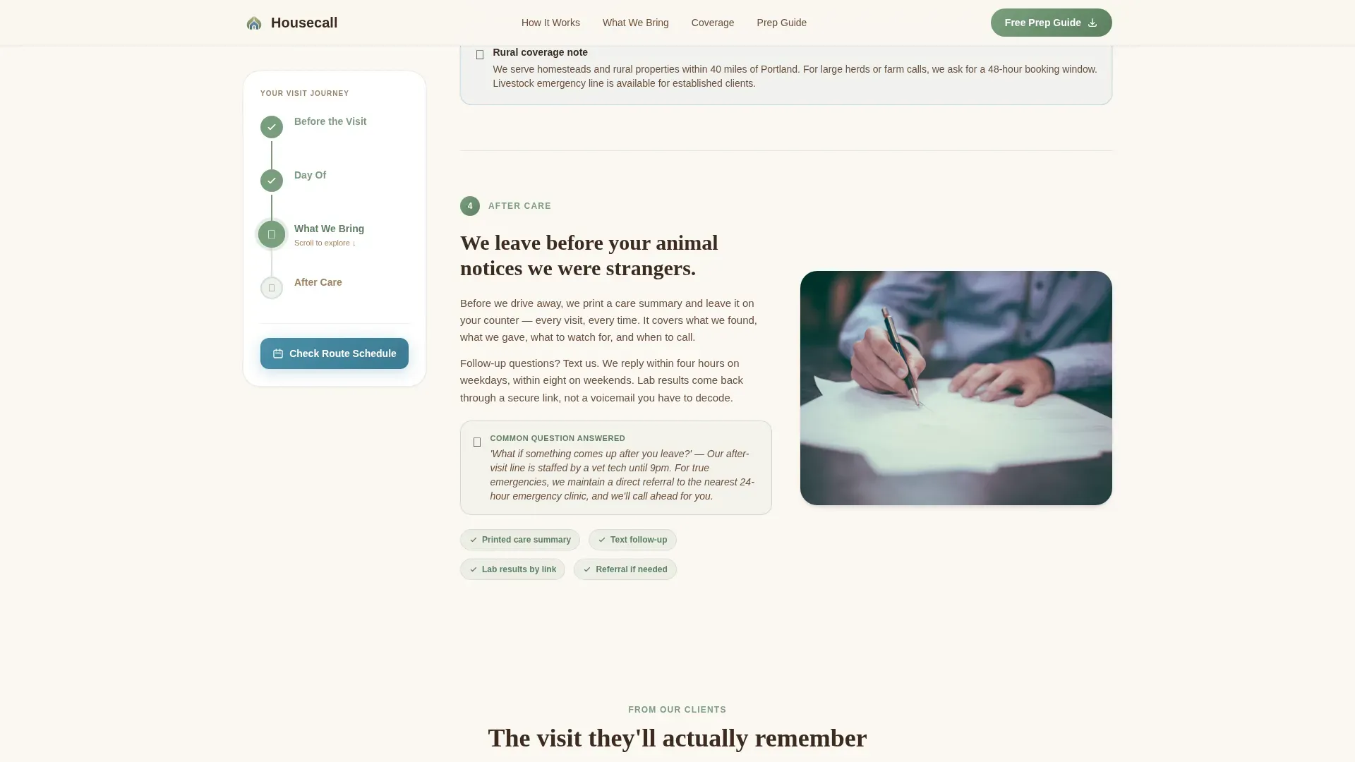 Mobile Veterinary Service Landing Page Template