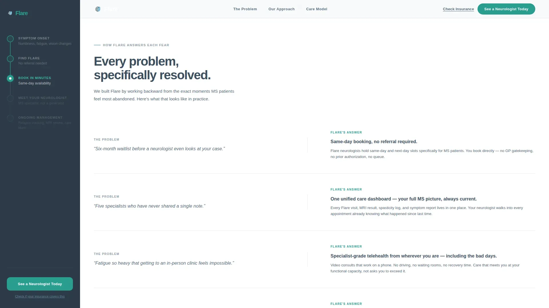 Multiple Sclerosis Care Booking Website Template