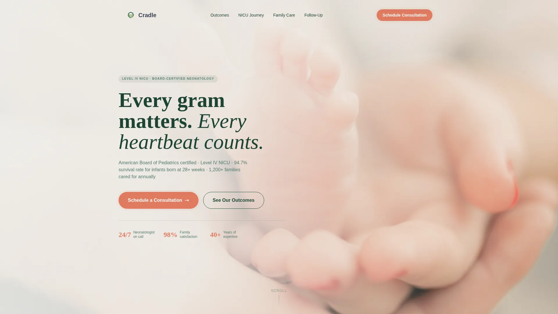 Neonatology Medicine FAQ Website Template